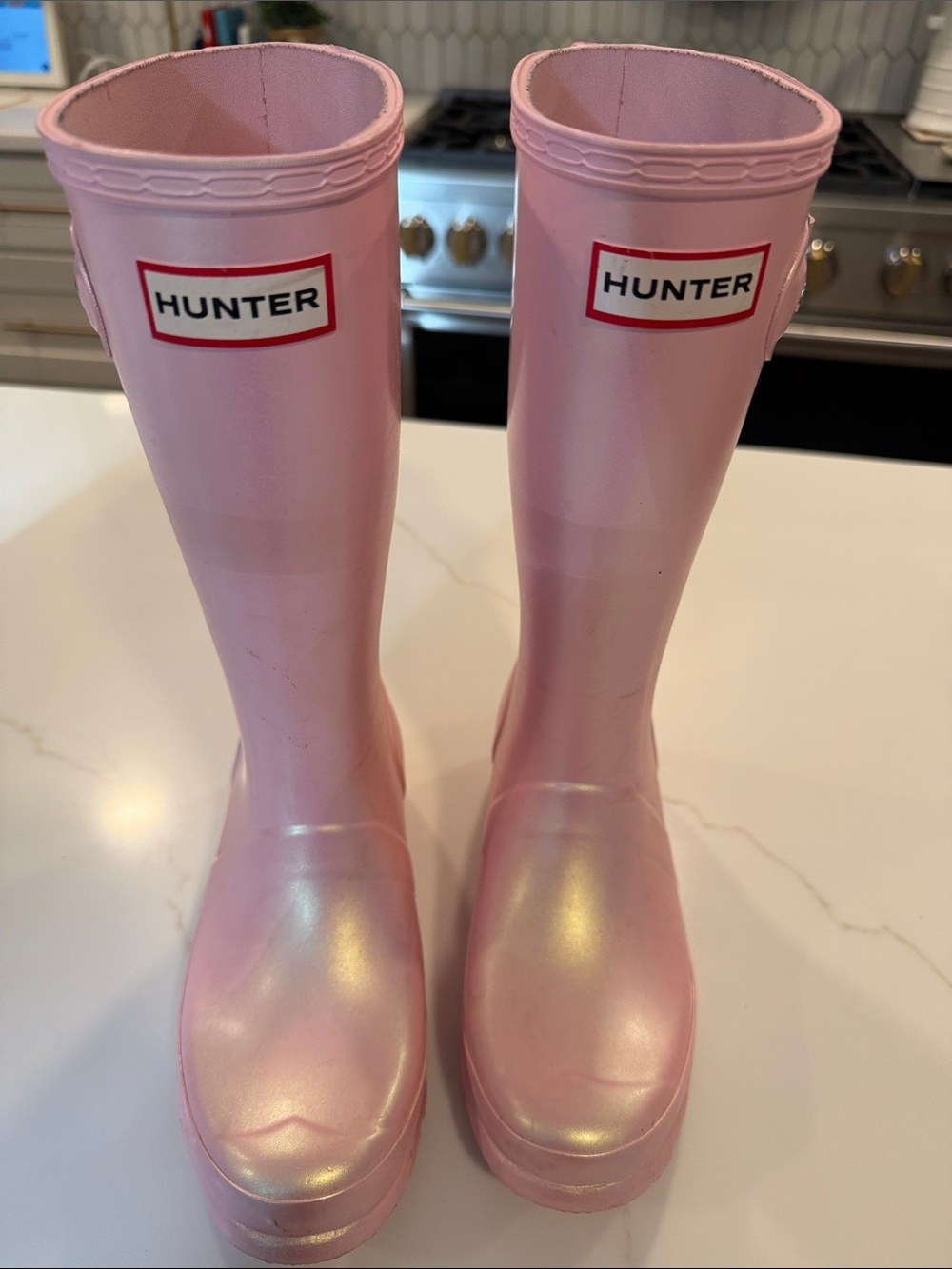 Hunter rain boots pink